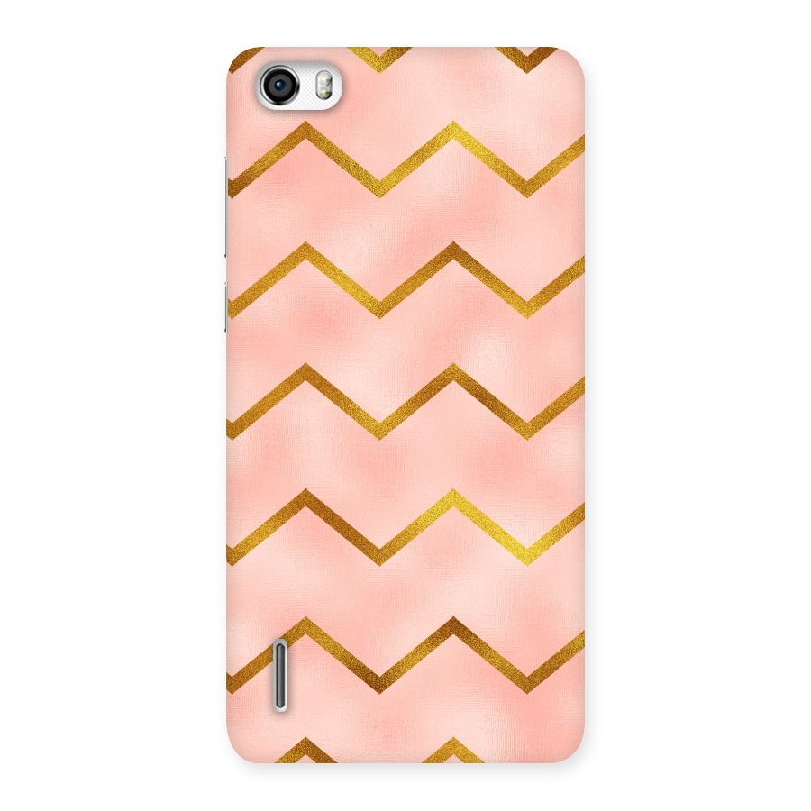 Gold Pink Pattern Back Case for Honor 6