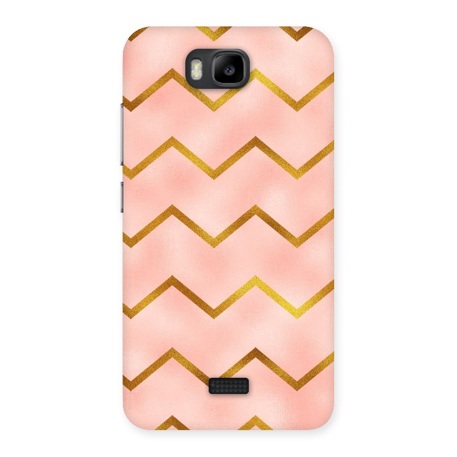 Gold Pink Pattern Back Case for Honor Bee