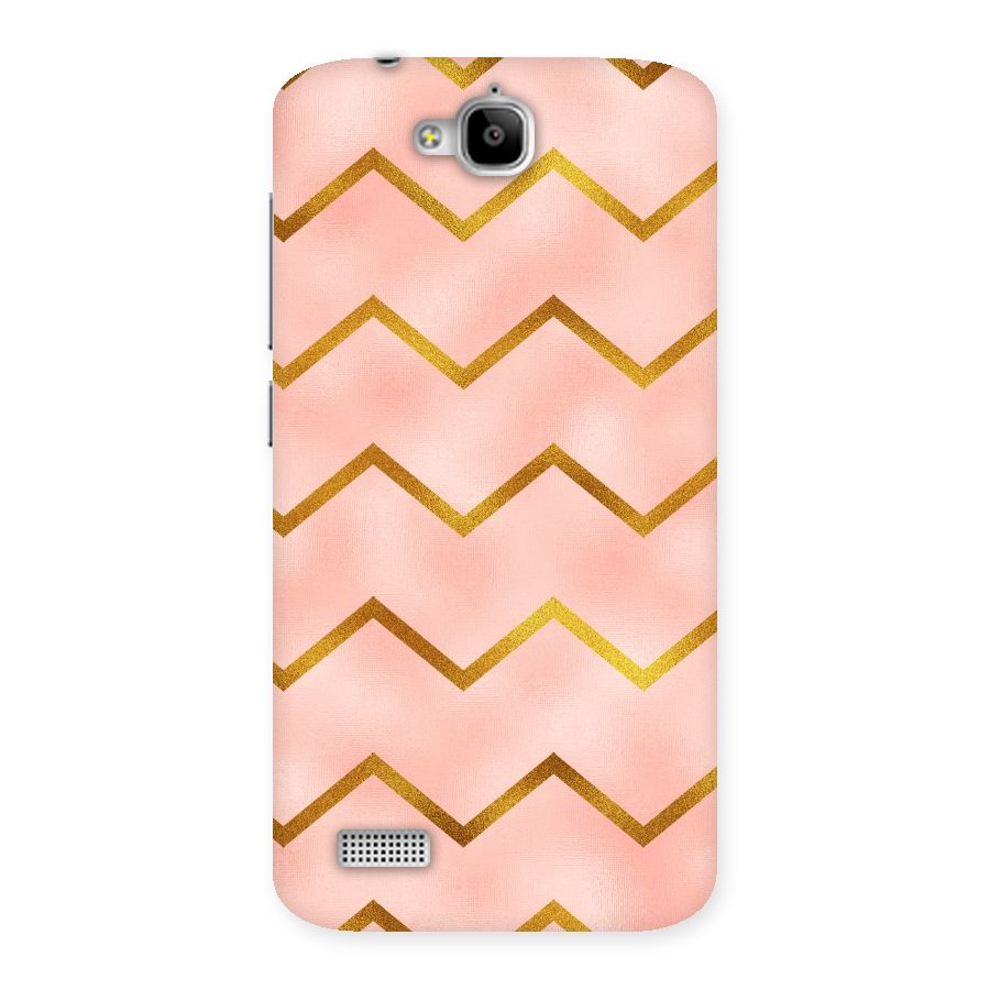 Gold Pink Pattern Back Case for Honor Holly