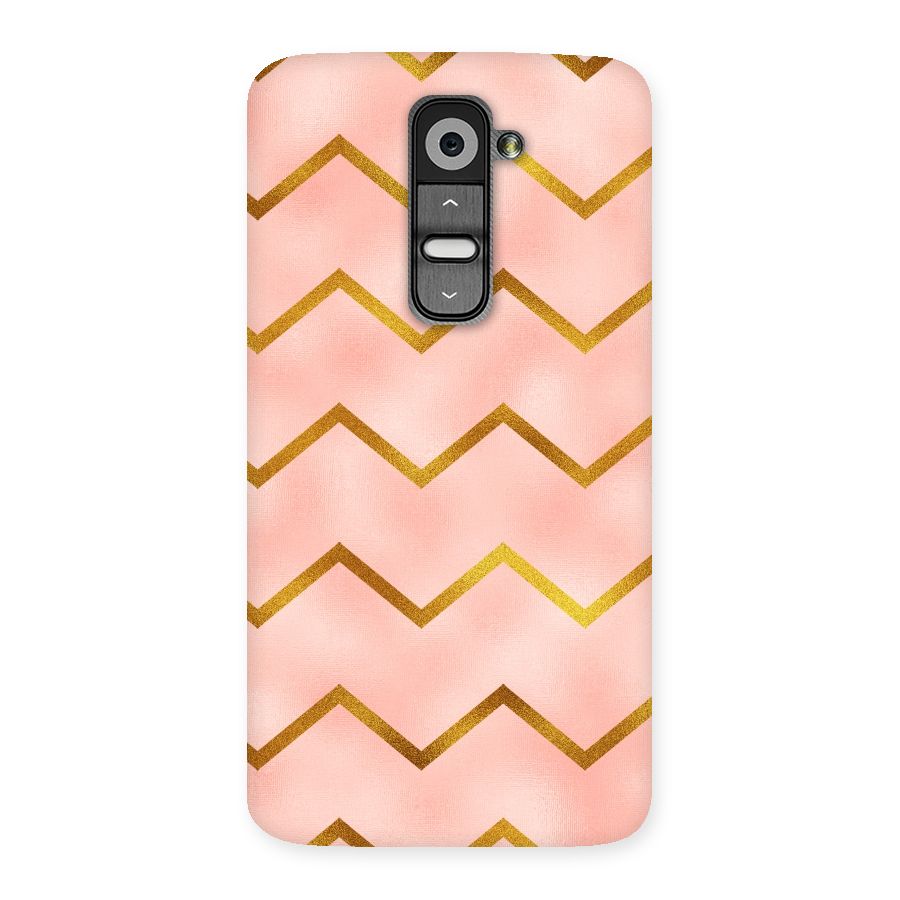Gold Pink Pattern Back Case for LG G2