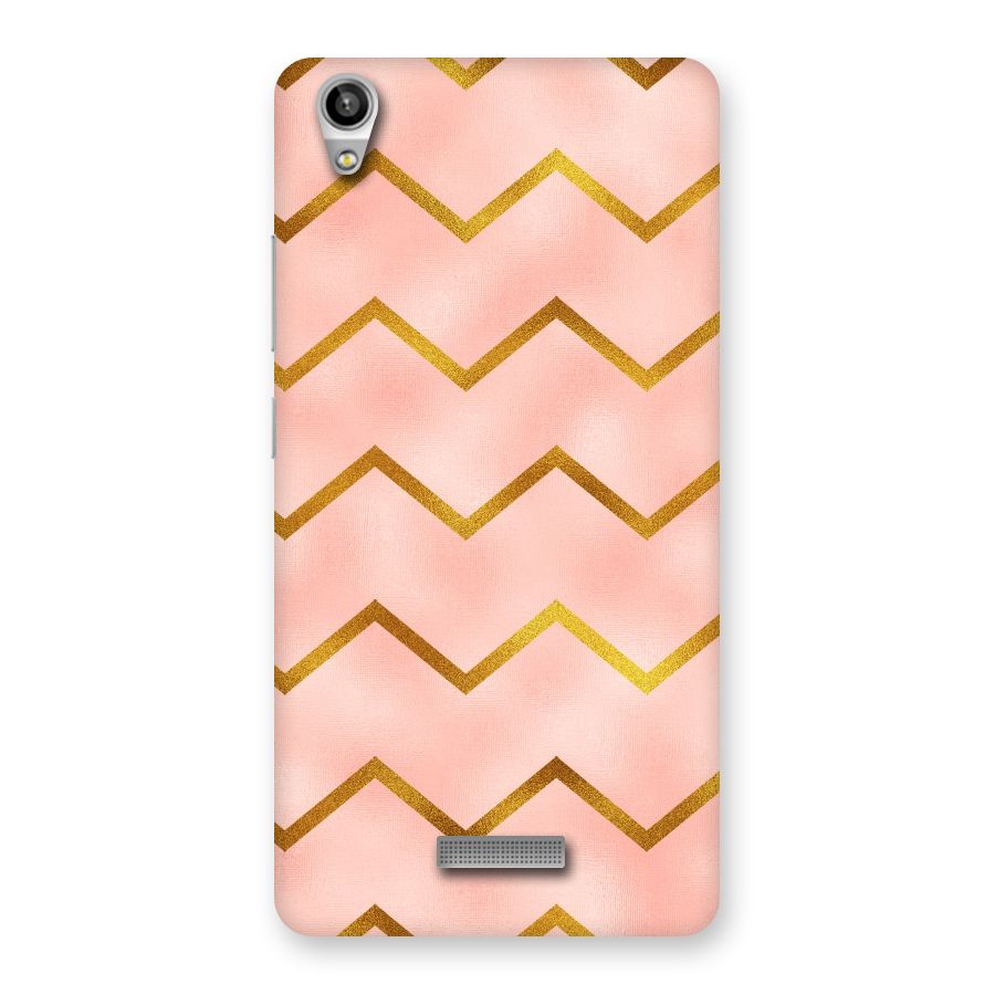 Gold Pink Pattern Back Case for Lava-Pixel-V1