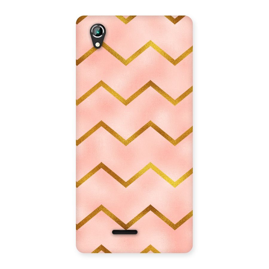 Gold Pink Pattern Back Case for Lava Iris 800