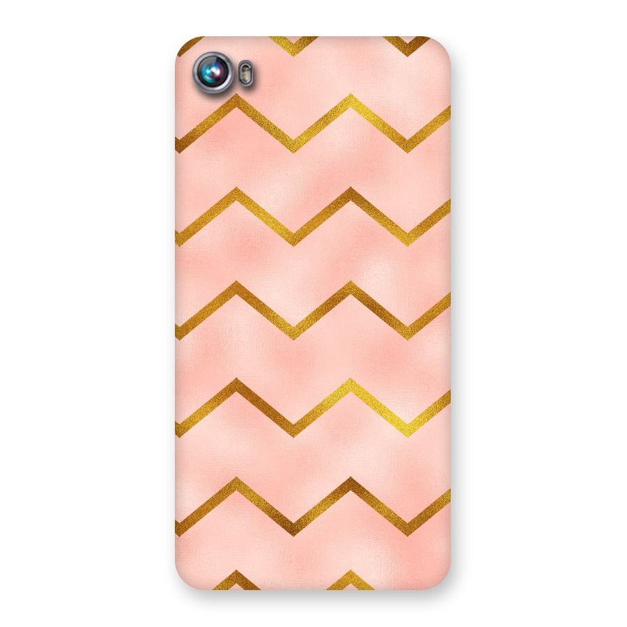 Gold Pink Pattern Back Case for Micromax Canvas Fire 4 A107
