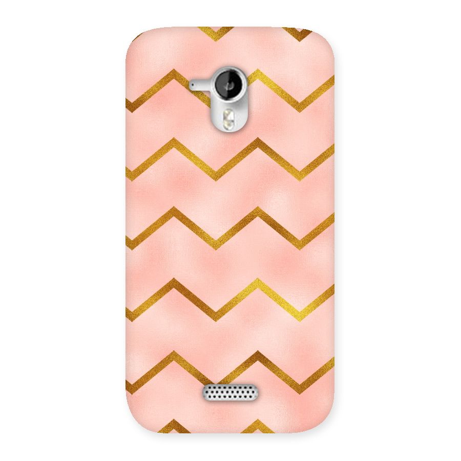 Gold Pink Pattern Back Case for Micromax Canvas HD A116