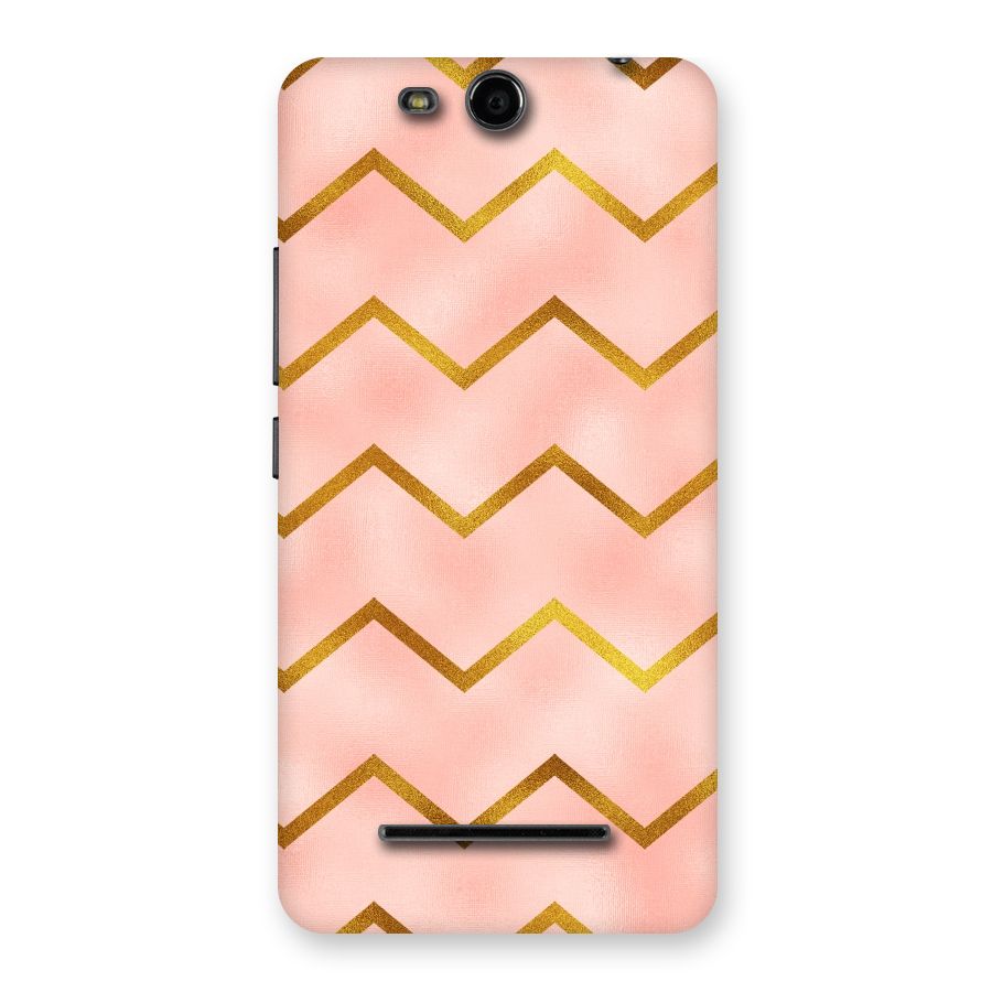 Gold Pink Pattern Back Case for Micromax Canvas Juice 3 Q392