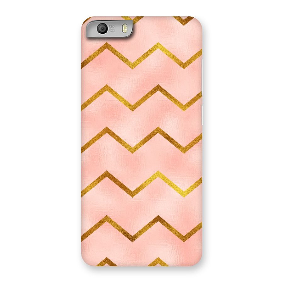 Gold Pink Pattern Back Case for Micromax Canvas Knight 2