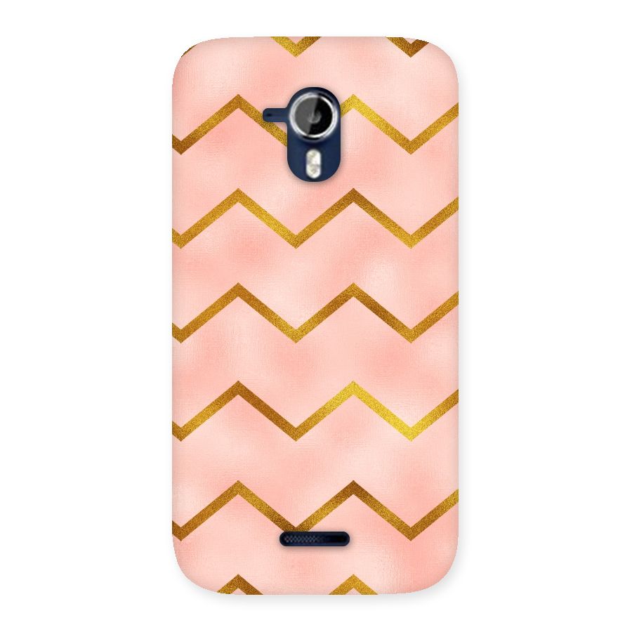 Gold Pink Pattern Back Case for Micromax Canvas Magnus A117