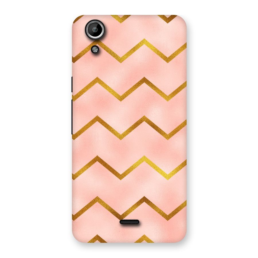 Gold Pink Pattern Back Case for Micromax Canvas Selfie Lens Q345