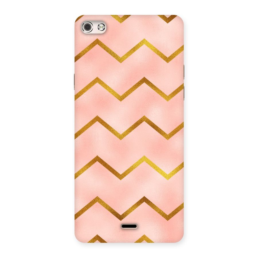 Gold Pink Pattern Back Case for Micromax Canvas Silver 5