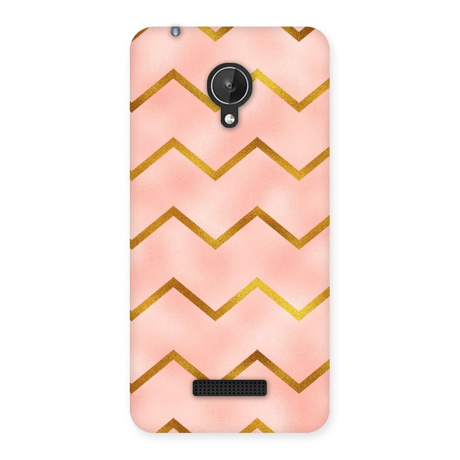 Gold Pink Pattern Back Case for Micromax Canvas Spark Q380
