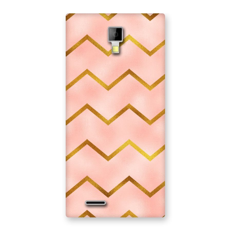Gold Pink Pattern Back Case for Micromax Canvas Xpress A99