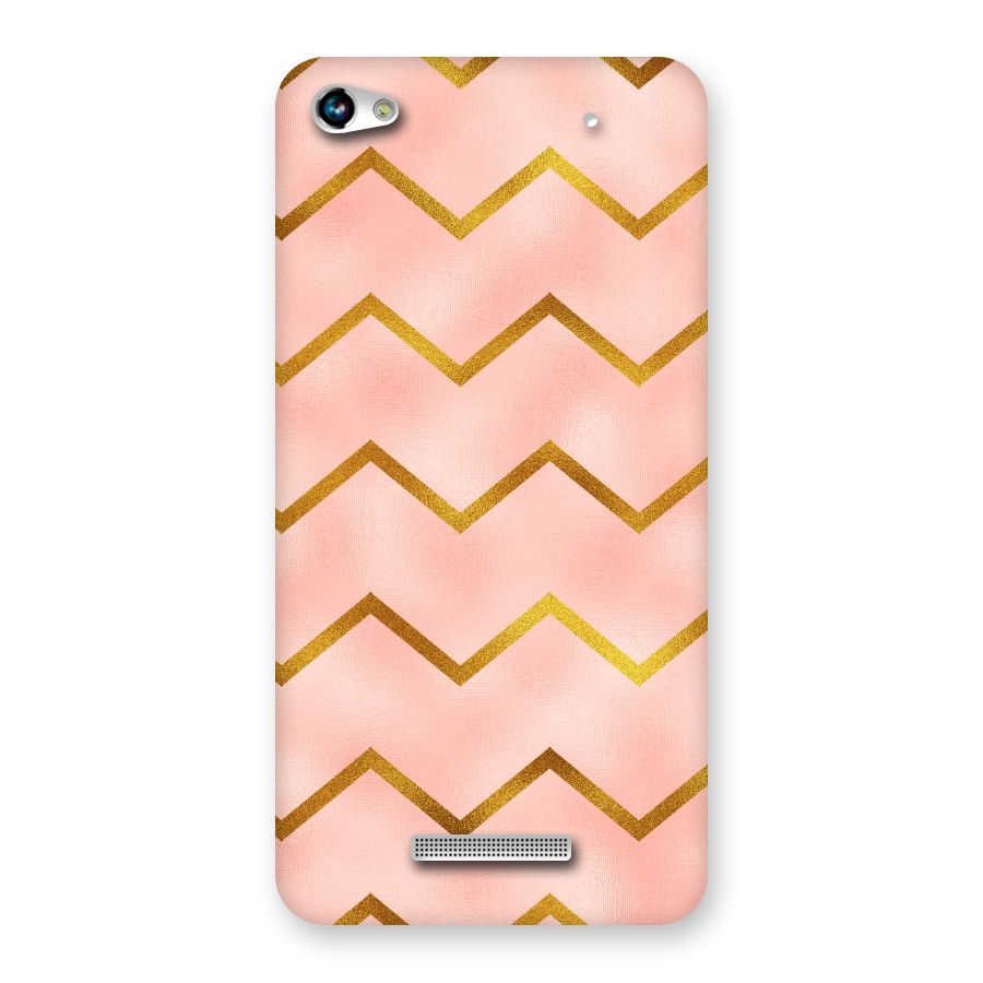 Gold Pink Pattern Back Case for Micromax Hue 2