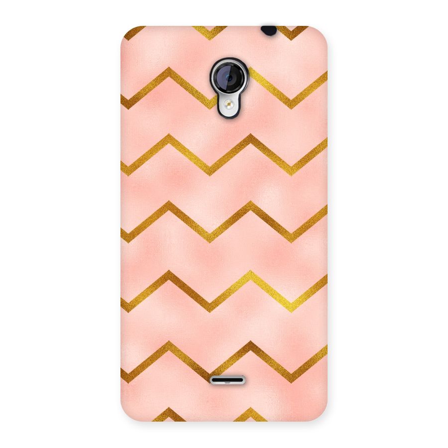 Gold Pink Pattern Back Case for Micromax Unite 2 A106