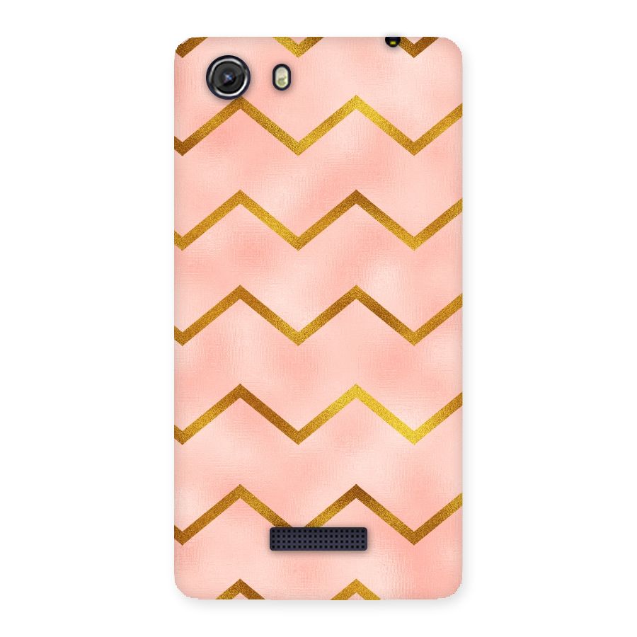 Gold Pink Pattern Back Case for Micromax Unite 3