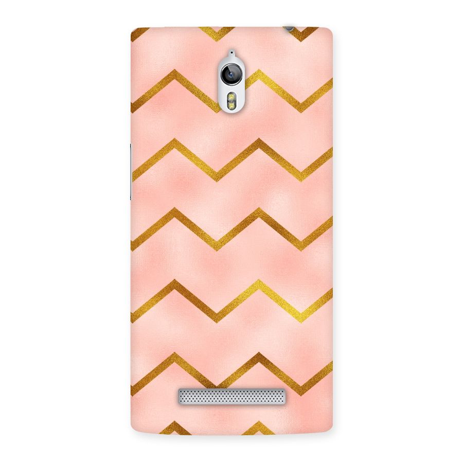 Gold Pink Pattern Back Case for Oppo Find 7