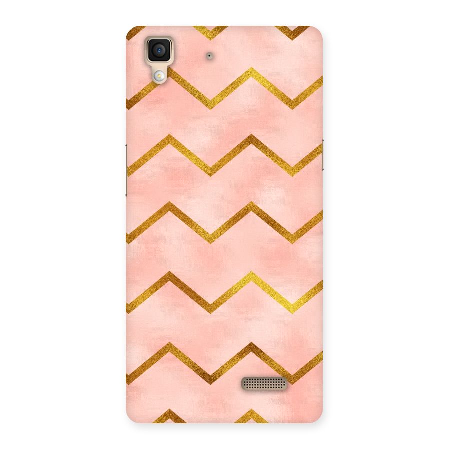 Gold Pink Pattern Back Case for Oppo R7