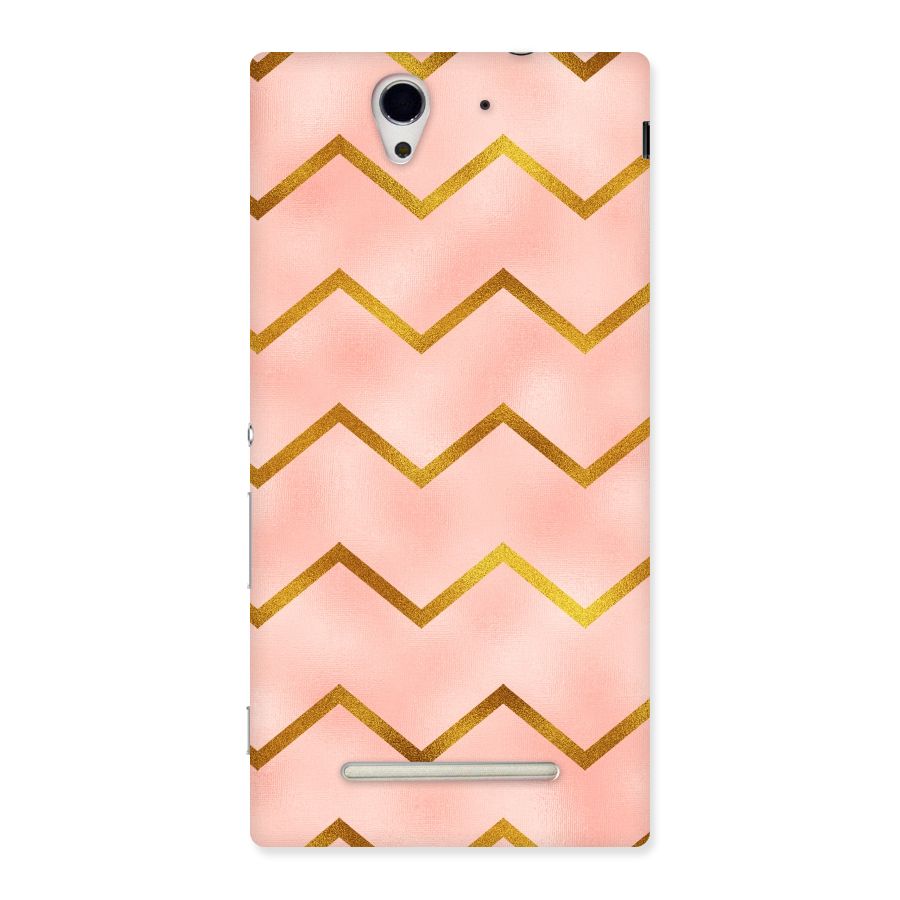 Gold Pink Pattern Back Case for Sony Xperia C3