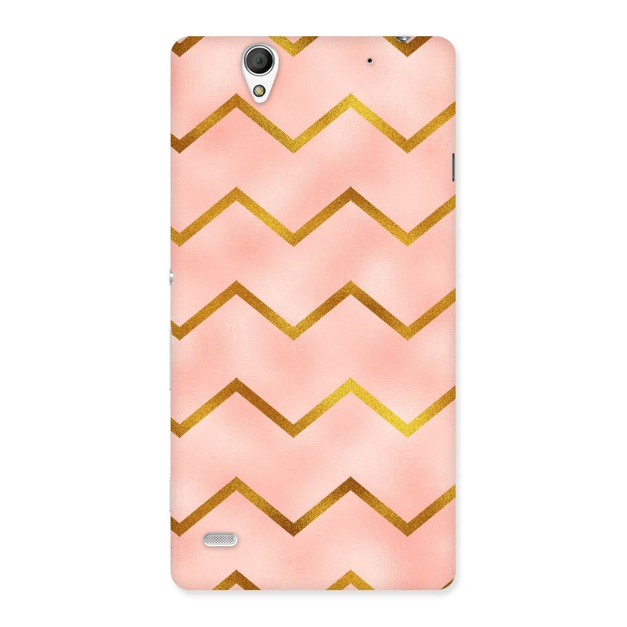 Gold Pink Pattern Back Case for Sony Xperia C4