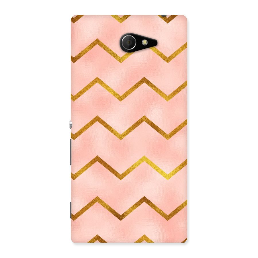 Gold Pink Pattern Back Case for Sony Xperia M2
