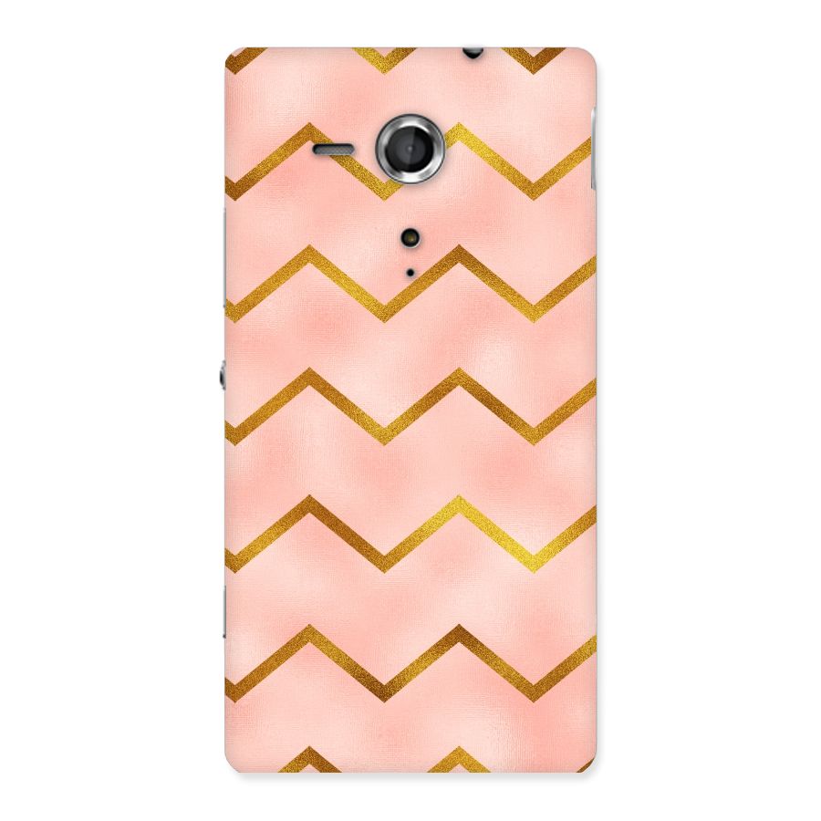 Gold Pink Pattern Back Case for Sony Xperia SP