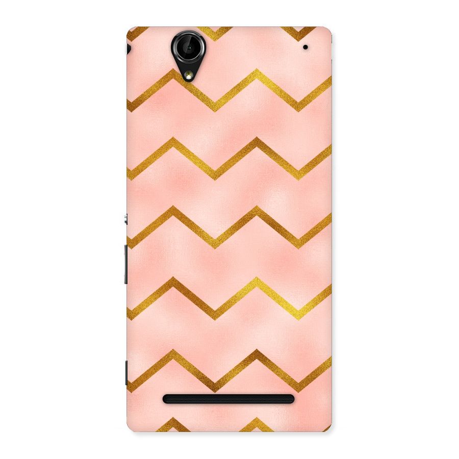 Gold Pink Pattern Back Case for Sony Xperia T2