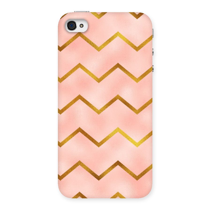 Gold Pink Pattern Back Case for iPhone 4 4s