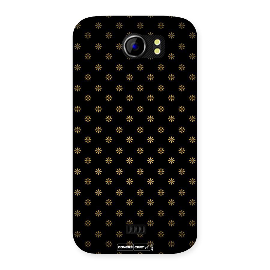Golden Flowers Back Case for Micromax Canvas 2 A110