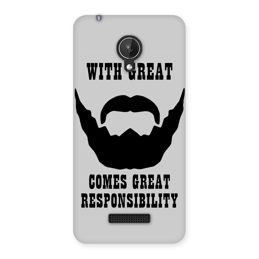 Great Beard Great Responsibility Back Case for Micromax Canvas Spark Q380
