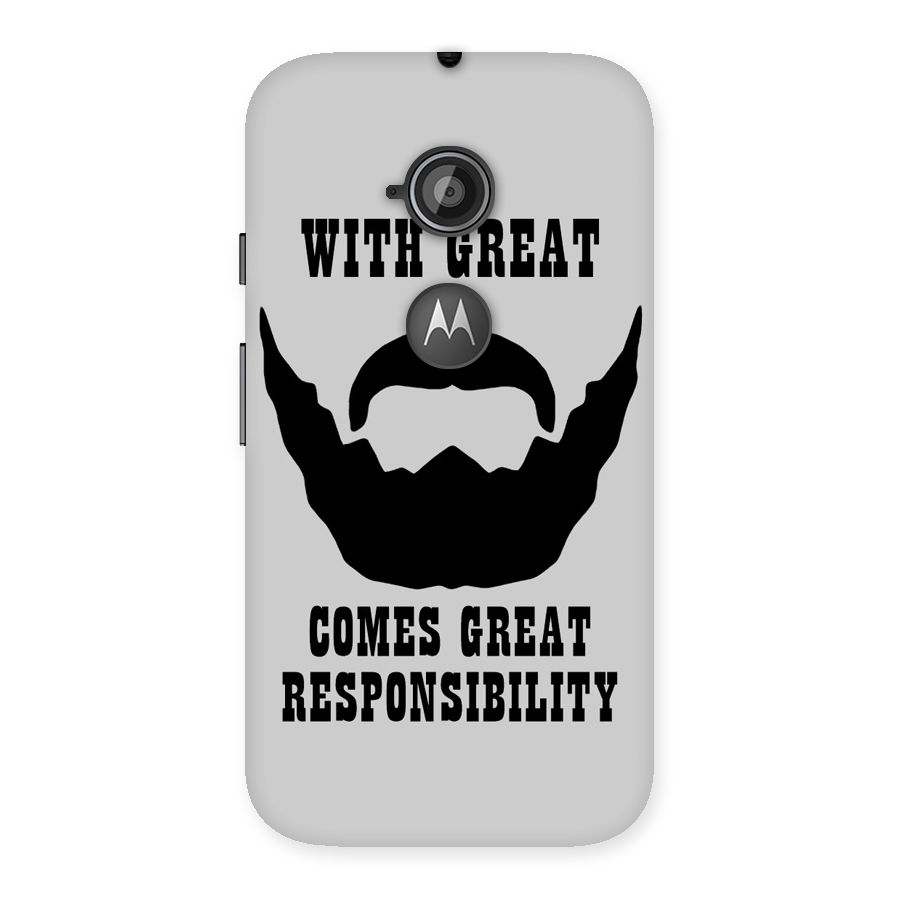 Great Beard Great Responsibility Back Case for Moto E 2nd Gen