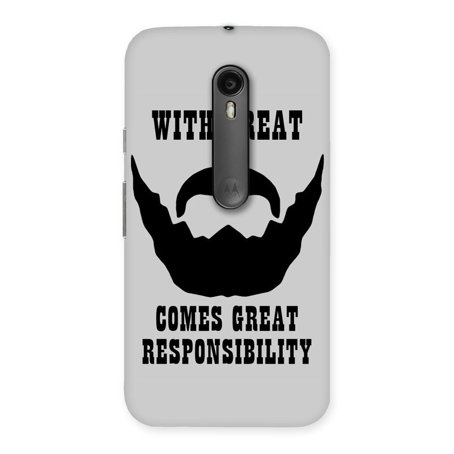 Great Beard Great Responsibility Back Case for Moto G3
