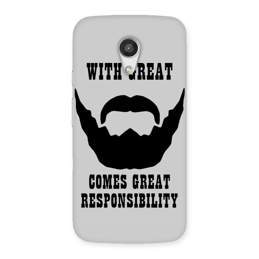 Great Beard Great Responsibility Back Case for Moto G 2nd Gen