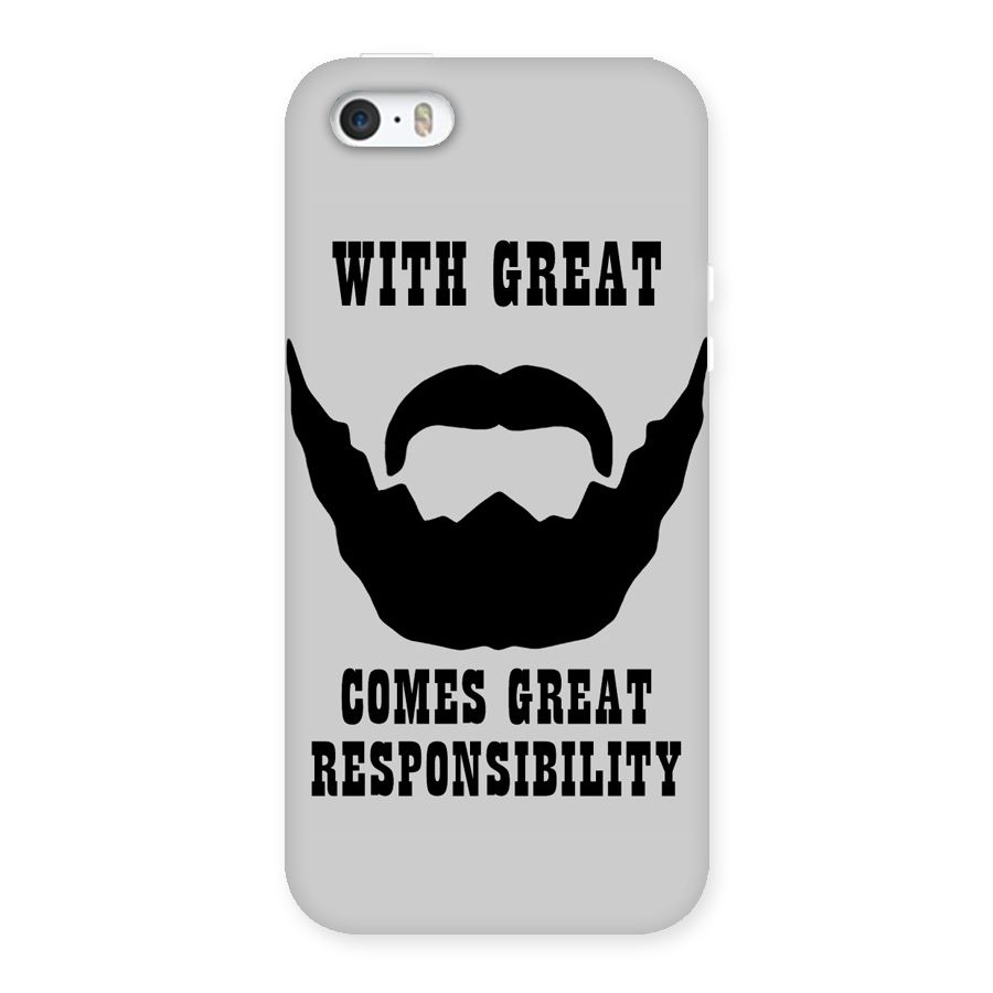 Great Beard Great Responsibility Back Case for iPhone SE