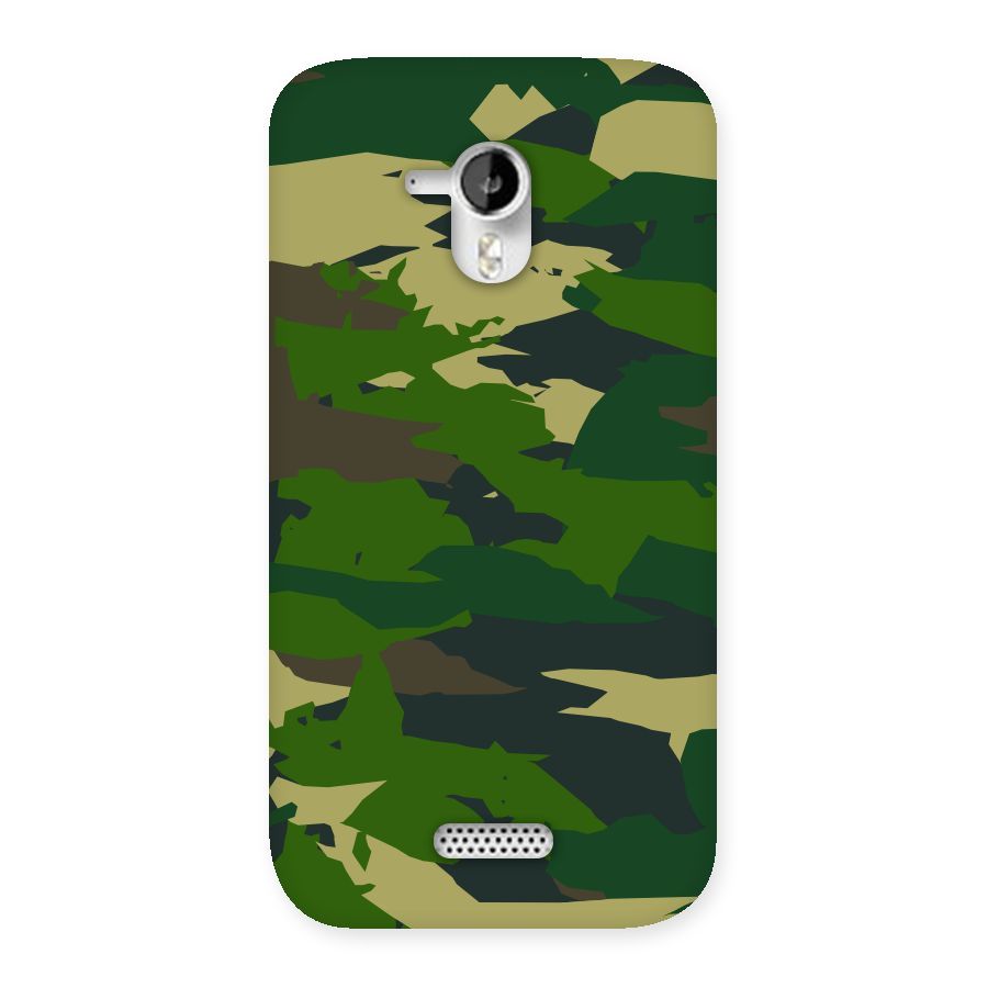 Green Camouflage Army Back Case for Micromax Canvas HD A116