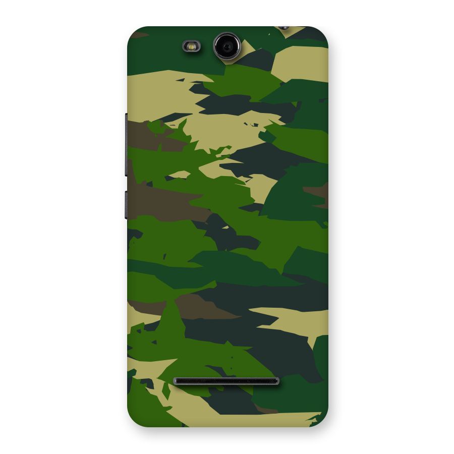 Green Camouflage Army Back Case for Micromax Canvas Juice 3 Q392