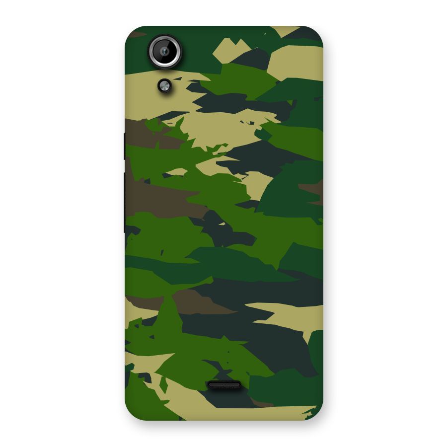 Green Camouflage Army Back Case for Micromax Canvas Selfie Lens Q345