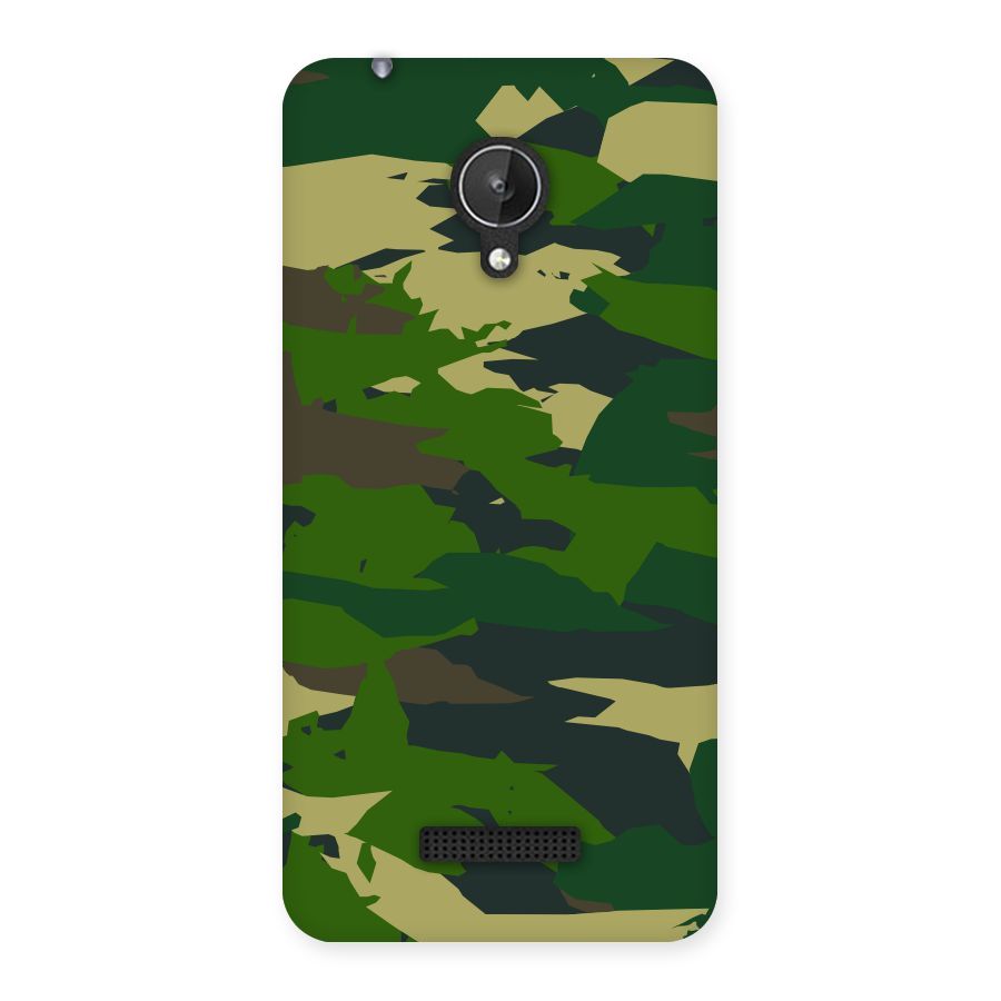 Green Camouflage Army Back Case for Micromax Canvas Spark Q380