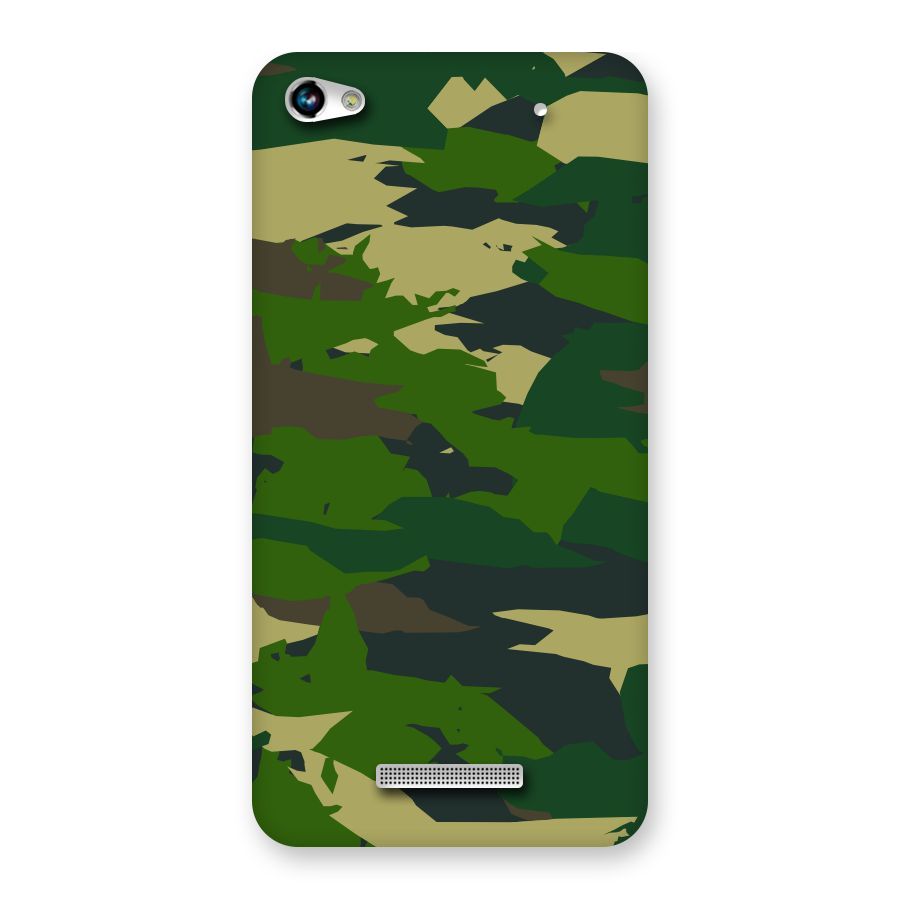 Green Camouflage Army Back Case for Micromax Hue 2