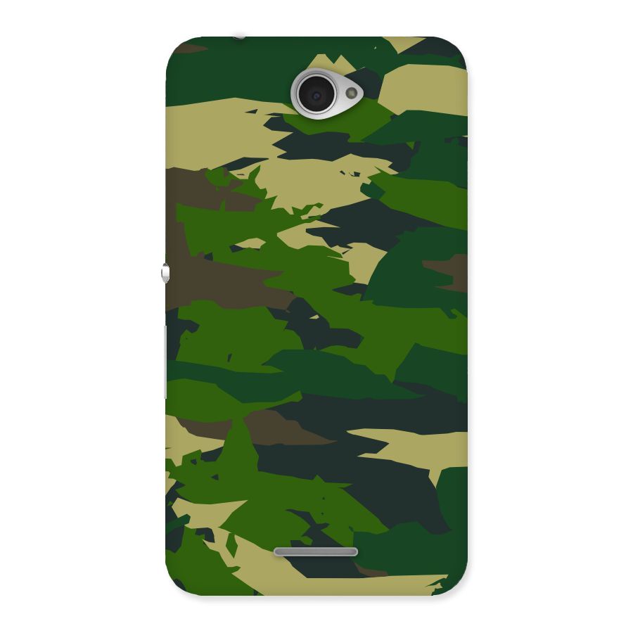 Green Camouflage Army Back Case for Sony Xperia E4