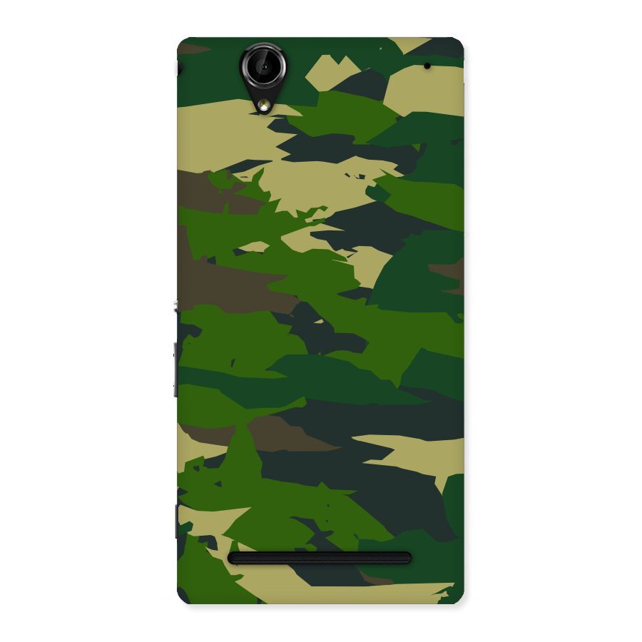 Green Camouflage Army Back Case for Sony Xperia T2