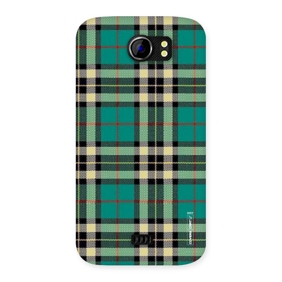 Green Check Back Case for Micromax Canvas 2 A110