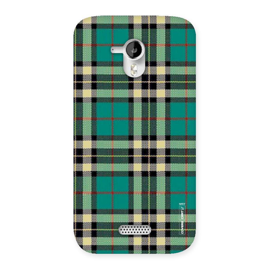 Green Check Back Case for Micromax Canvas HD A116