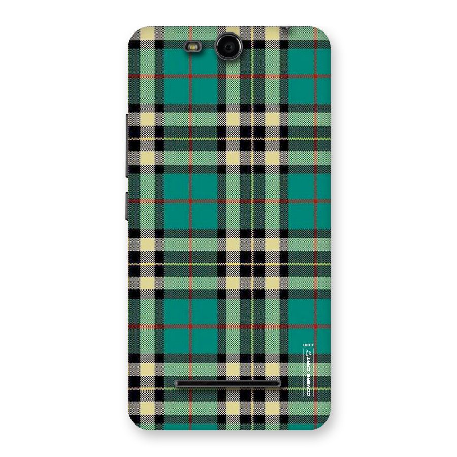 Green Check Back Case for Micromax Canvas Juice 3 Q392