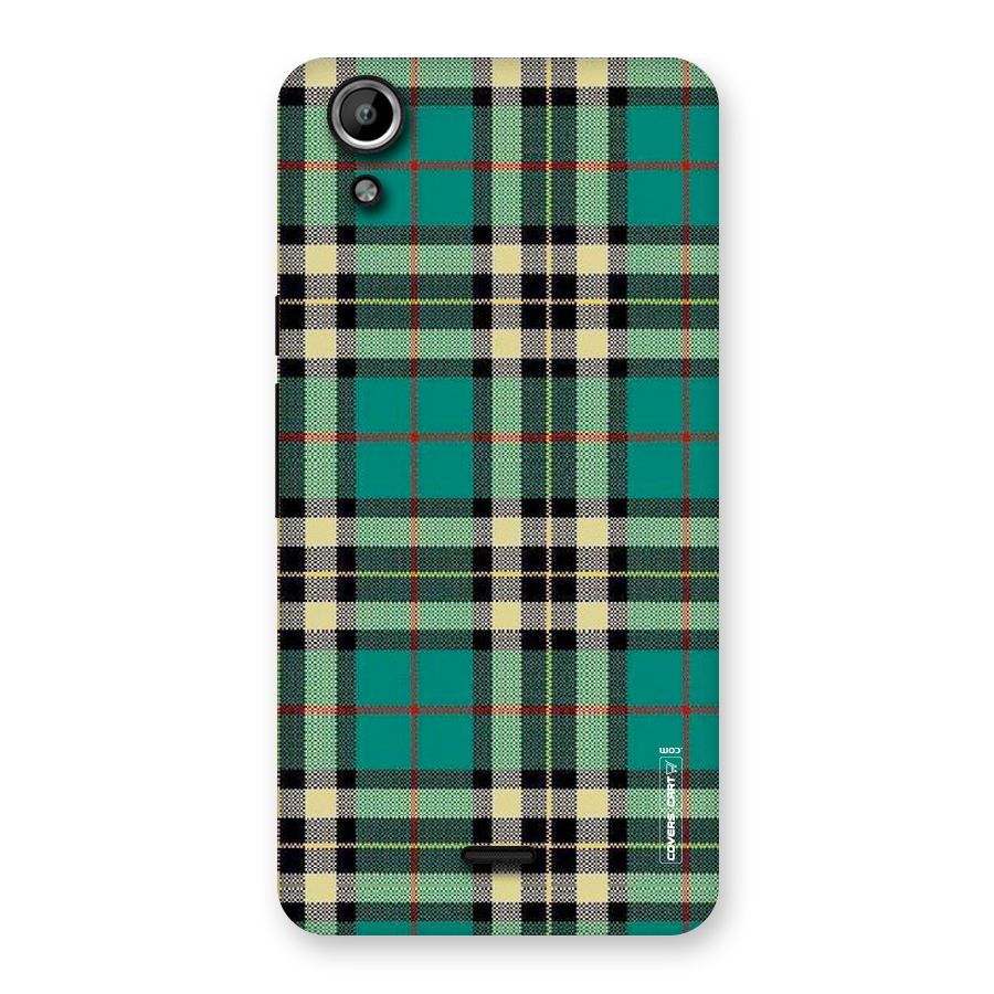 Green Check Back Case for Micromax Canvas Selfie Lens Q345