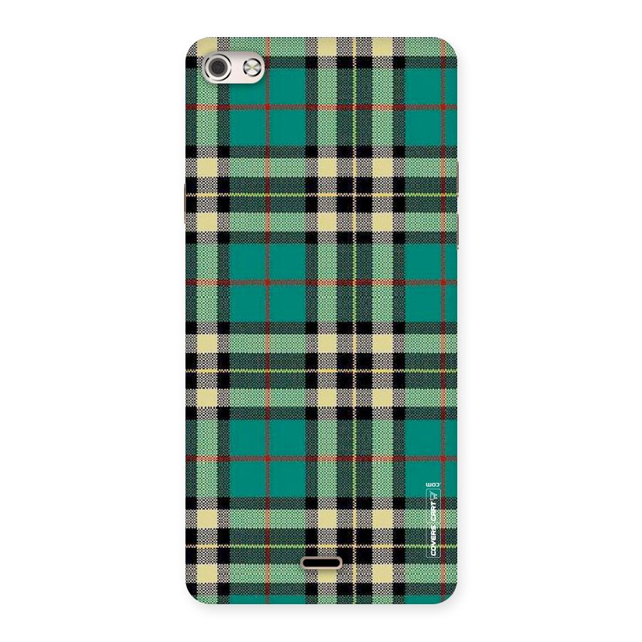Green Check Back Case for Micromax Canvas Silver 5