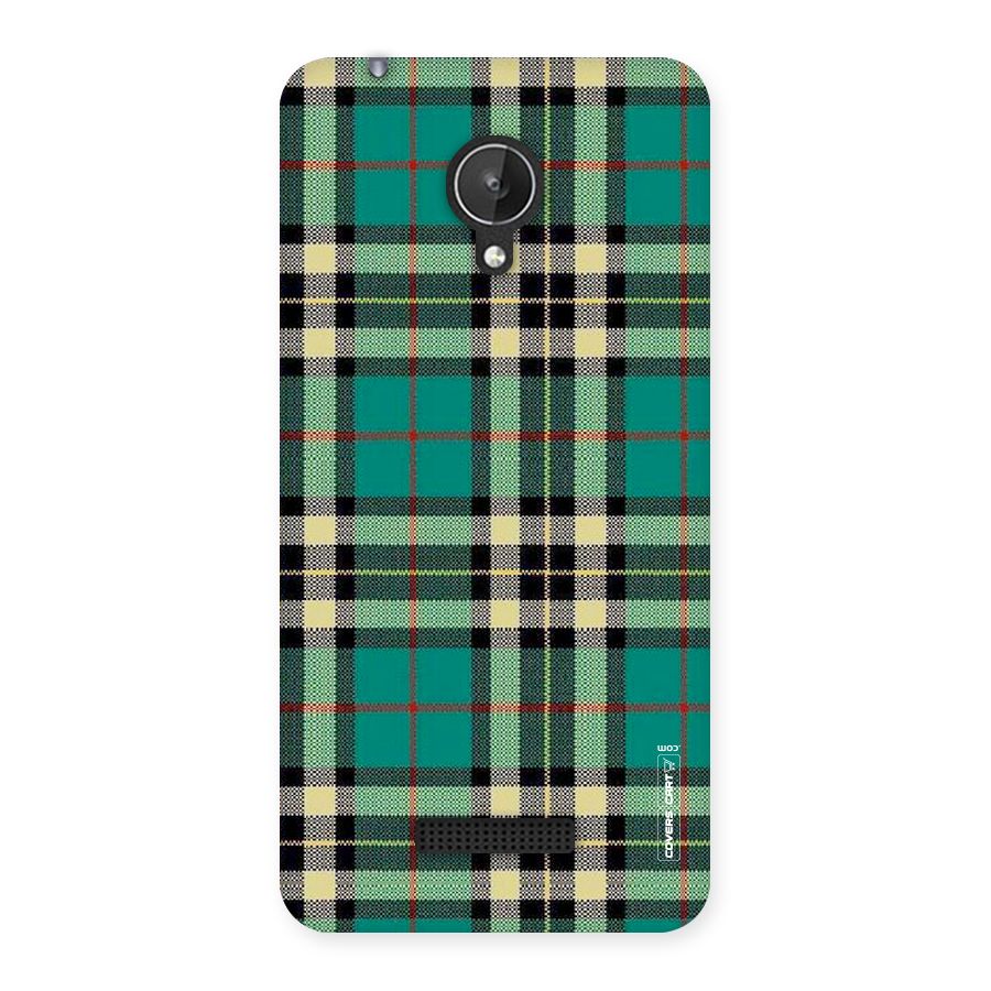 Green Check Back Case for Micromax Canvas Spark Q380