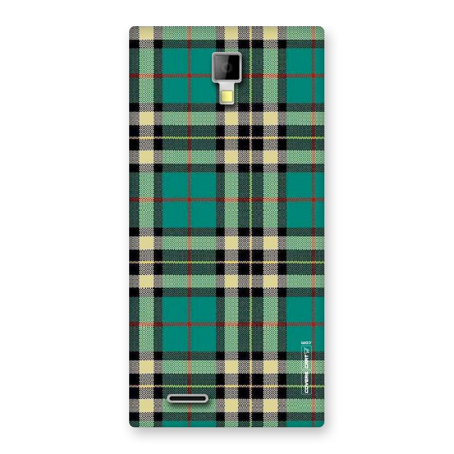 Green Check Back Case for Micromax Canvas Xpress A99