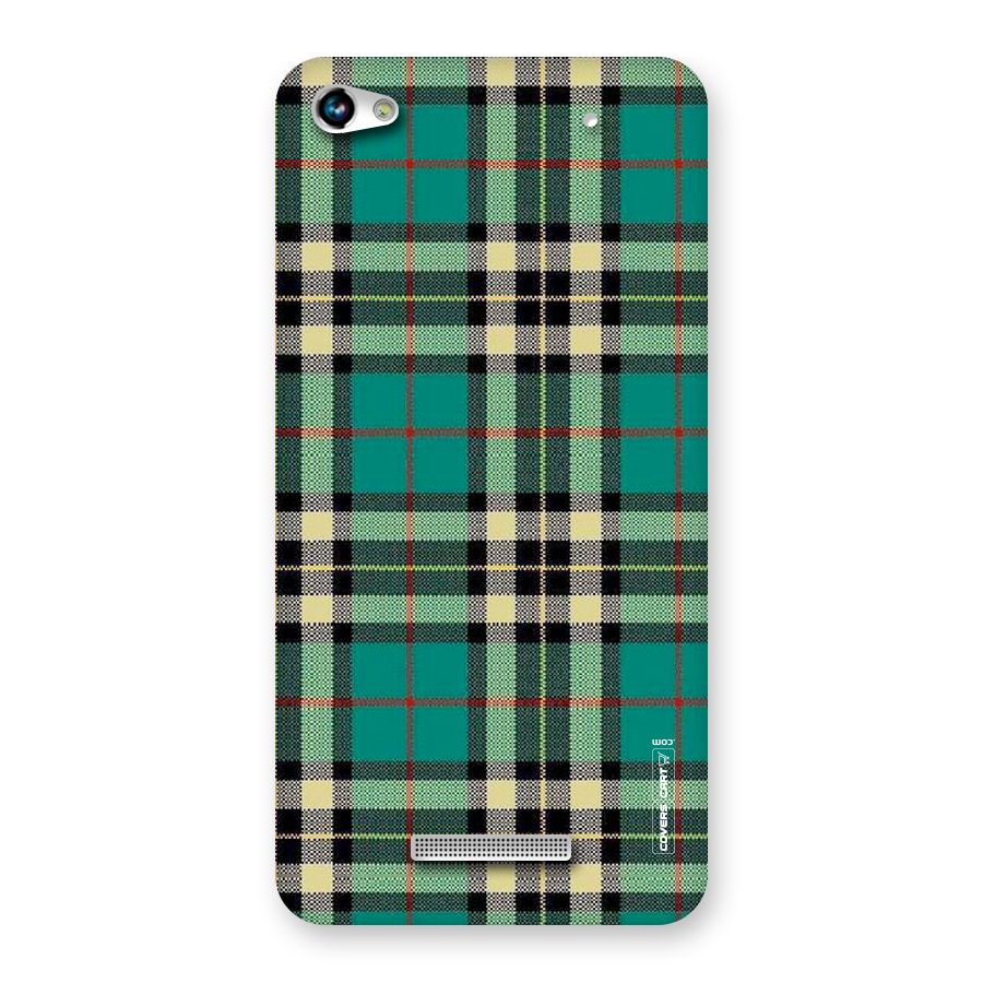Green Check Back Case for Micromax Hue 2