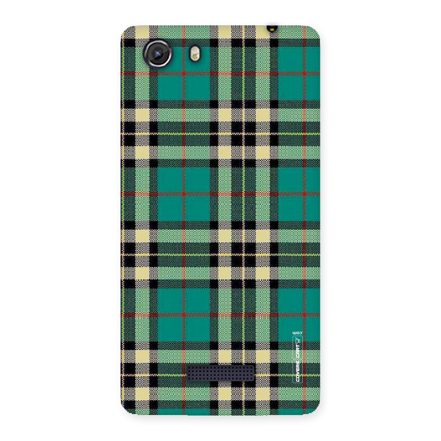 Green Check Back Case for Micromax Unite 3
