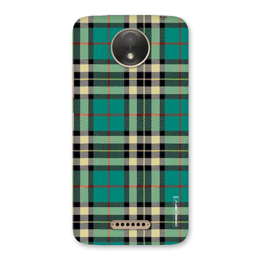 Green Check Back Case for Moto C Plus