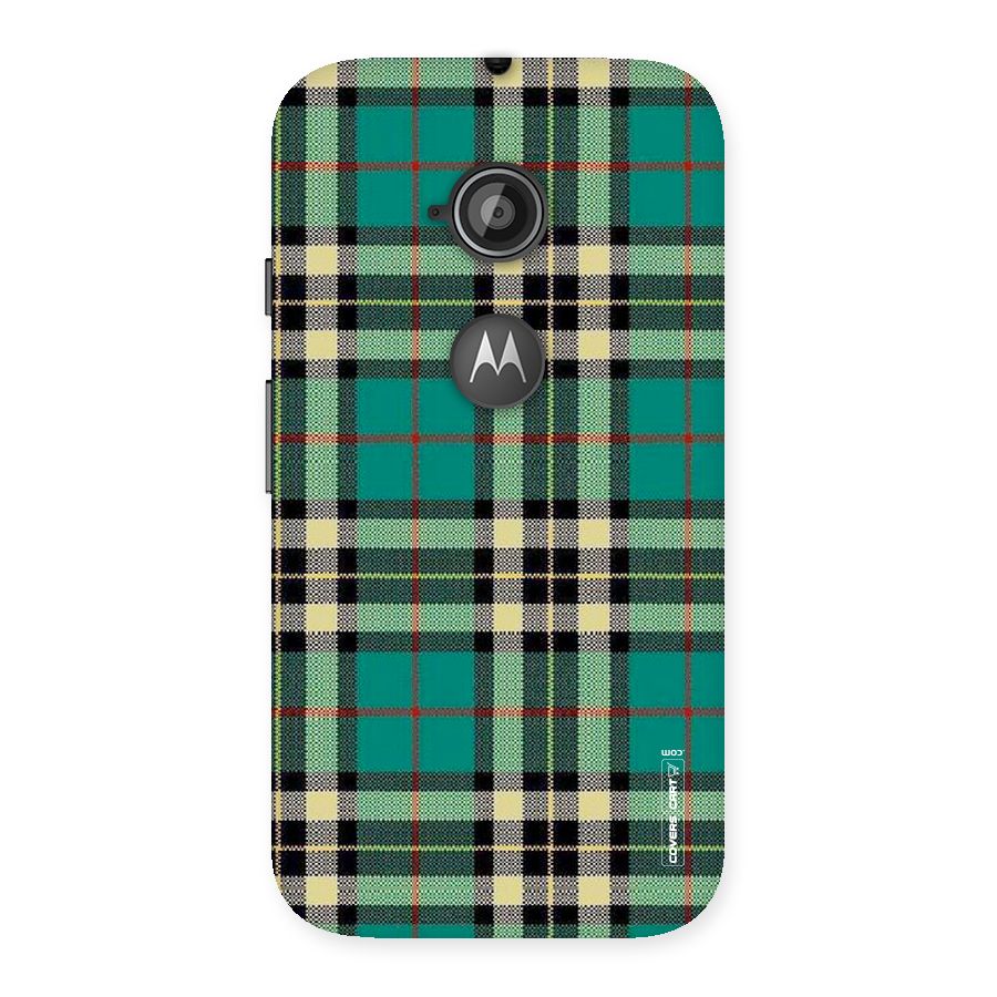 Green Check Back Case for Moto E 2nd Gen
